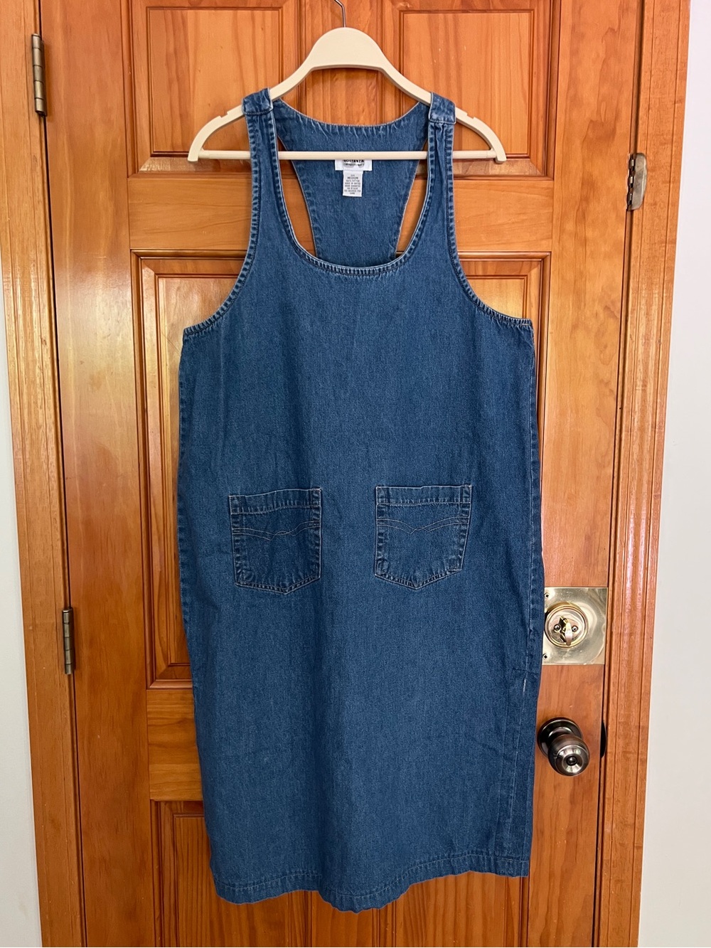 SOSTANZA Med Denim Jumper Apron Dress Oversized 100% cotton overalls w pockets